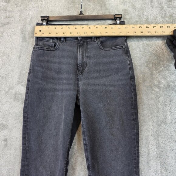 American Eagle Mom Jeans Womens Size 0 Gray Tapered Stretch Denim Ankle Pants - Picture 2 of 11